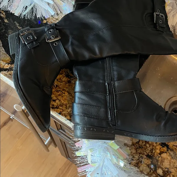 Black Full Length Boots Womens 7.5 Excellent condition - Image 11