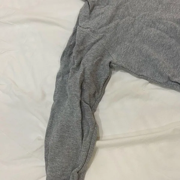 Brandy Melville Grey  waffle knit quarter zip jacket - Image 3