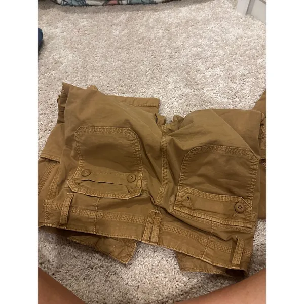 American Eagle Womens Cargo Pants Brown High Waist Stretch Straight Leg Size 000 - Image 9