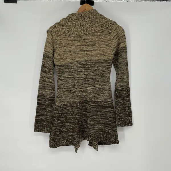 Womens Marled Knit Cardigan Sweater Button‎ Front Shawl Collar Pockets Small - Image 2