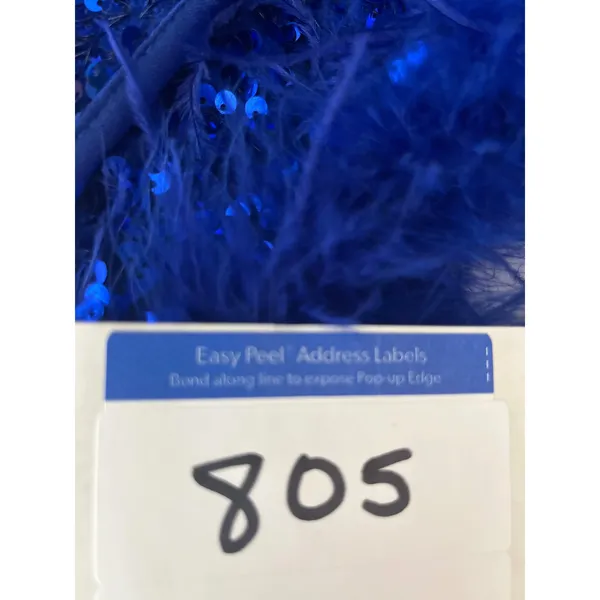 B. Darlin Sequin Feather Trim Open Back Mini Dress Women 15/16 Royal Blue Glam - Image 11