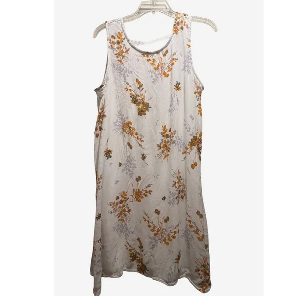Maurices‎ Womens Floral Sleeveless Shift Dress White Mustard Yellow Size M H1218 - Image 2