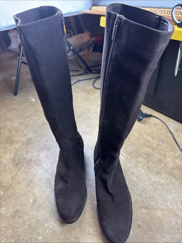 Aquatalia Dark Chocolate Brown Oralie Suede Knee High Boots Size: 9 1/2 - Image 12