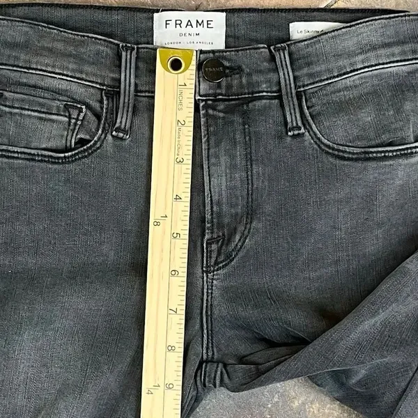 Frame Skinny Black Velvet Stripe Jeans 26 - Image 3