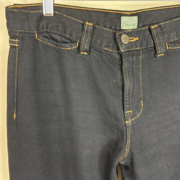 J Brand Women’s Wide Leg Flare Jeans Black W/ Contrasting Stitching Size 27‎ - Image 5