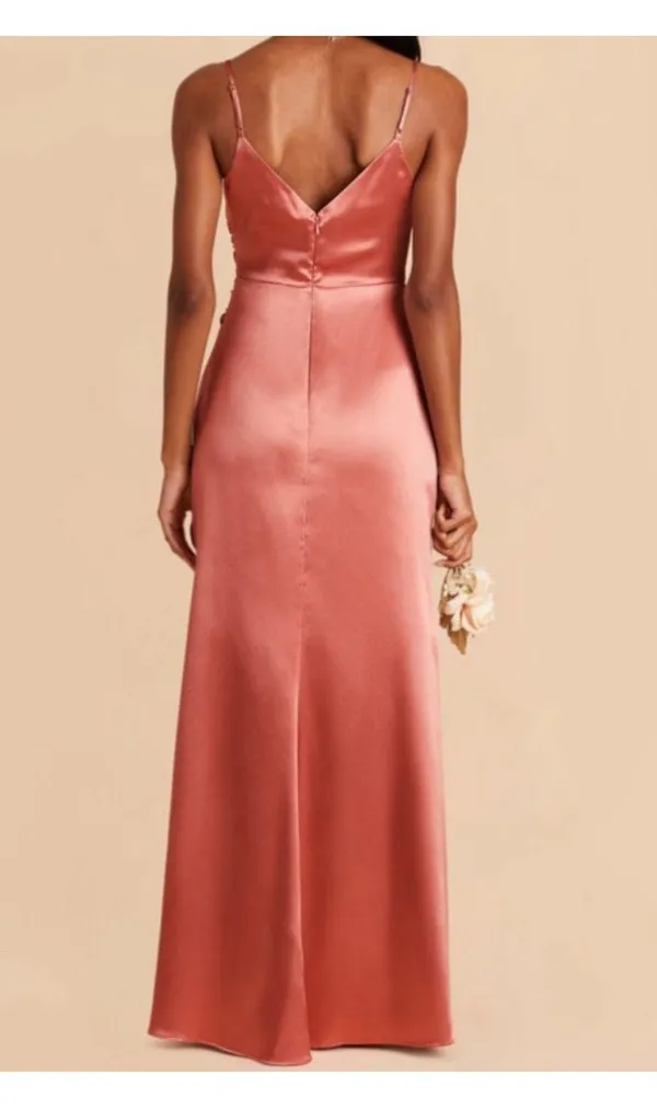 Catherine Style Satin Bridesmaid Dress In Terracotta - Image 2