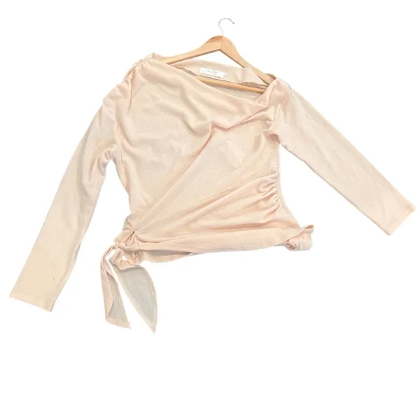 Astr the label Soft Peach Knit Top One Shoulder - Image 2