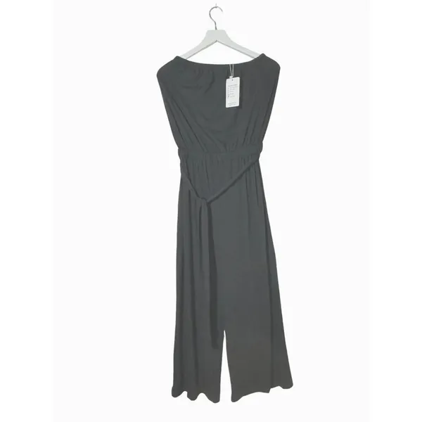 Zesica Strapless Jumpsuit Black Wide Leg Belted Romper Medium NWT - Image 4