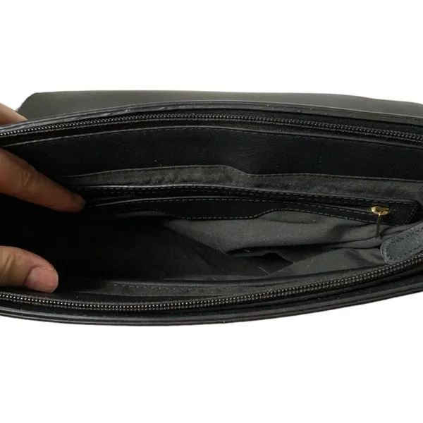 Justfab Joey portfolio‎ iPad clutch black faux leather python embossed fold over - Image 3