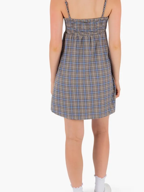 Hurley Blue and Tan Plaid dress Medium NWT - Image 2