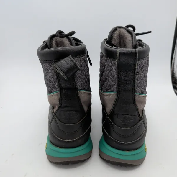 UGG Carora Waterproof Black Teal Leather Winter Boots 1005625 Womens‎ 7.5 - Image 5