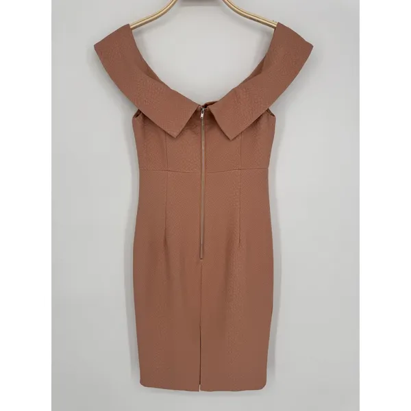 Bardot Eva Dress 6 Pink‎ Off The Shoulder Cocktail Wedding Guest Party Sheath - Image 6