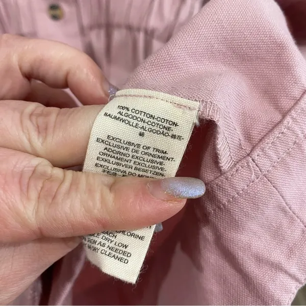 Free People Hazel Pink Shirt Dress Cotton‎ Blend Button Front XS Boho Chic - Image 11