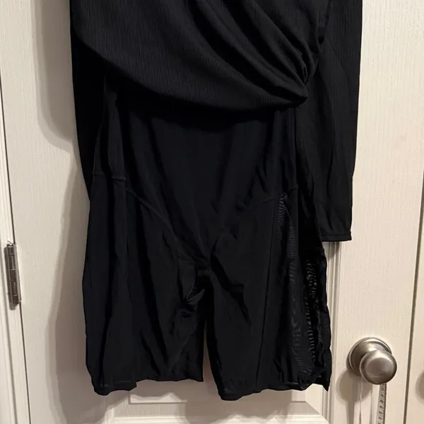 Black Long Sleeve Square Neck Maxi Dress Built in Shapewear - Image 3