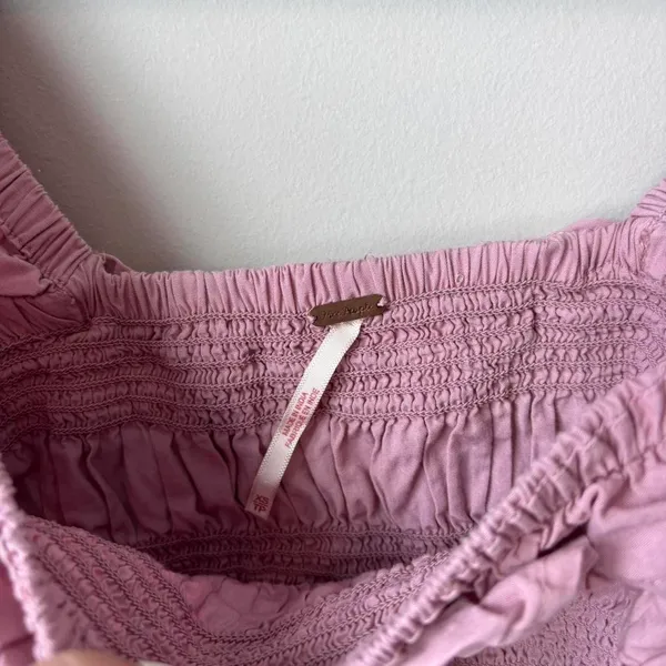 free people pink smocked top size XS - Image 3