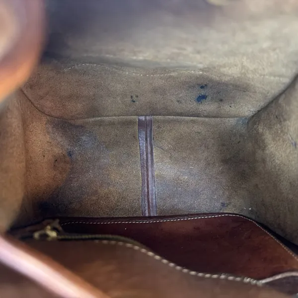 Rancho Dorado Tan/ Brown Leather Bucket Bag - Image 6