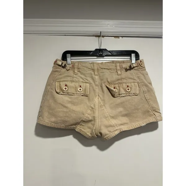 Free People All Yours Micro Shorts Sz:8 Light Brown utility-inspired cargo style - Image 2