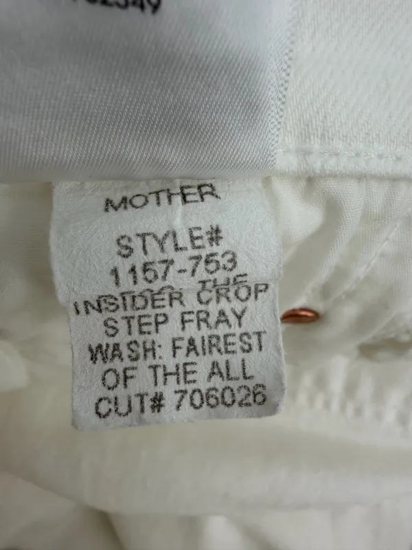 Mother Jeans Women’s 30 White Denim the Insider Crop Step Fray 1157-753 26” - Image 7