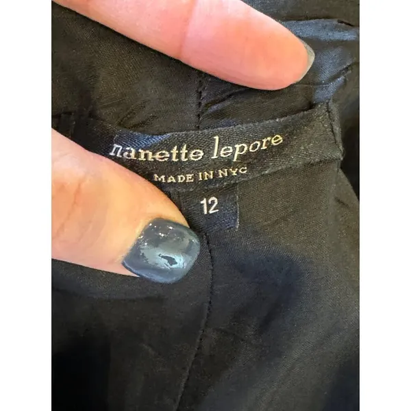 Nanette Lepore‎ Skirt Women 12 Brown Black Tweed Velvet Trim Pencil Straight - Image 6