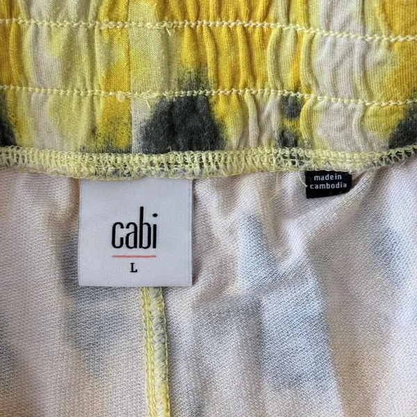 Cabi Atomic Lounger Pants Yellow Tie Dye Ruched Rayon Large‎ - Image 9