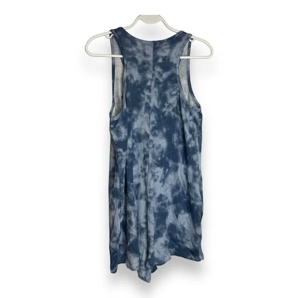 NWOT Polo Ralph Lauren Women's S Blue Tie Dye‎ Sleeveless Lightweight 3" Romper - Image 2