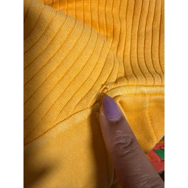 C&C California Womens Sunwashed Quarter Zip Sweatshirt Orange Large Relaxed Fit - Image 14