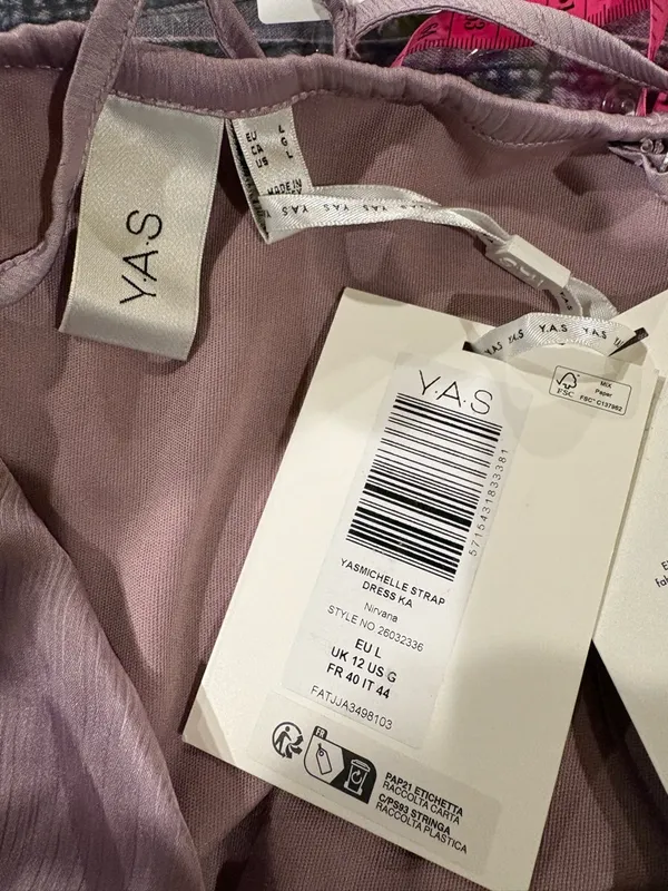Y.A.S. asos slip satin cocktail dress long midi pink lilac new NWT romantic boho - Image 3