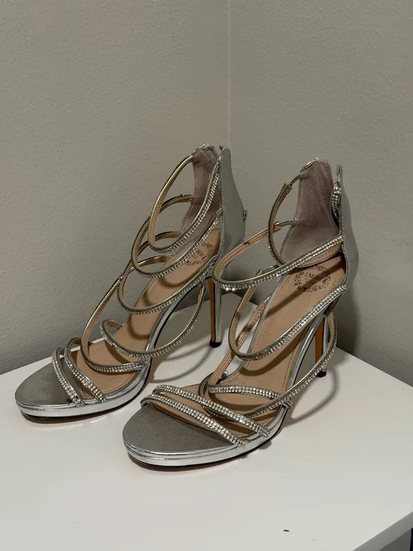 I. Miller Silver Rhinestone Heels - Image 2