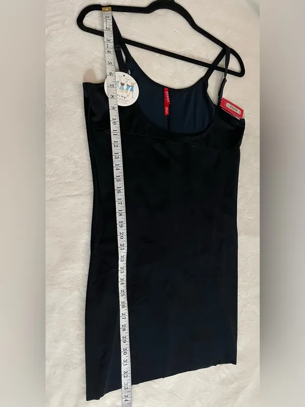 Spanx Smartgrip Open Bust Firm Control Black Shapewear Slip Dress Raw Hem 2X - Image 8