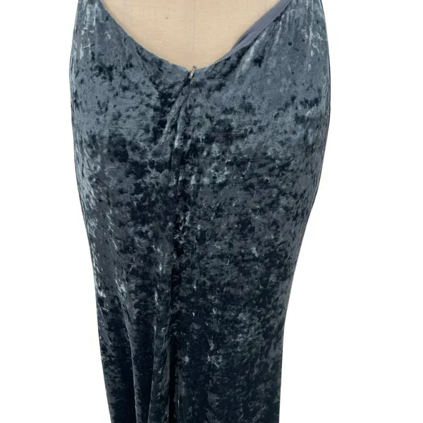 La Femme 25659 Strappy Plunging Velvet Slit Dress‎ Gown Blue Size 6 - Image 13