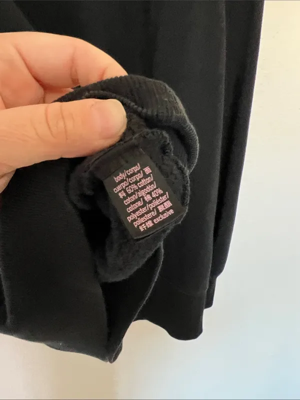 EUC Victoria's Secret Black Lace-Up Hooded Sweatshirt sz XL - Image 7