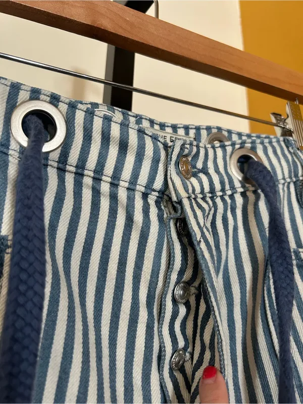 We The Free Moxie Pull-On Barrel Jeans Railroad Stripe Low Slung‎ Baggy Size 31 - Image 5