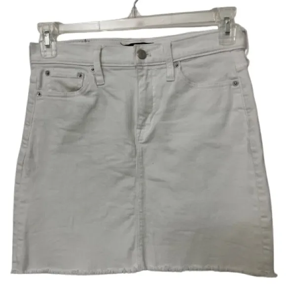 J Crew Mercantile White Denim Mini Skirt Size 2 - Image 3