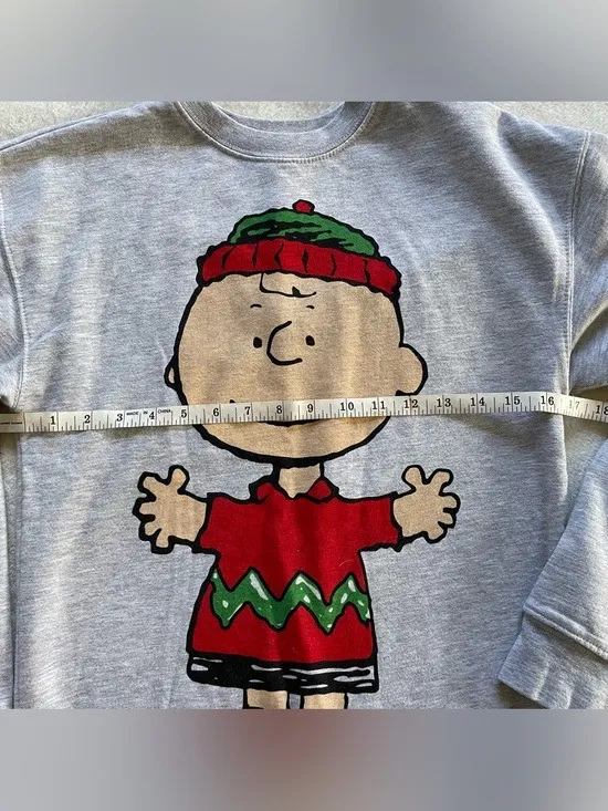 Peanuts Christmas Charlie Brown Gray Sweater size XS - Image 10