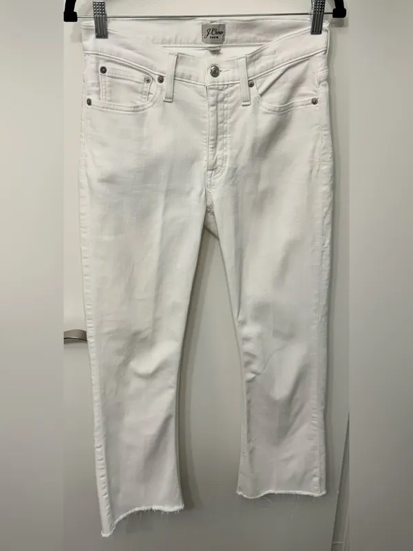 EUC J.Crew White 9" Mid-Rise Demi-Boot Crop Jean - Image 3