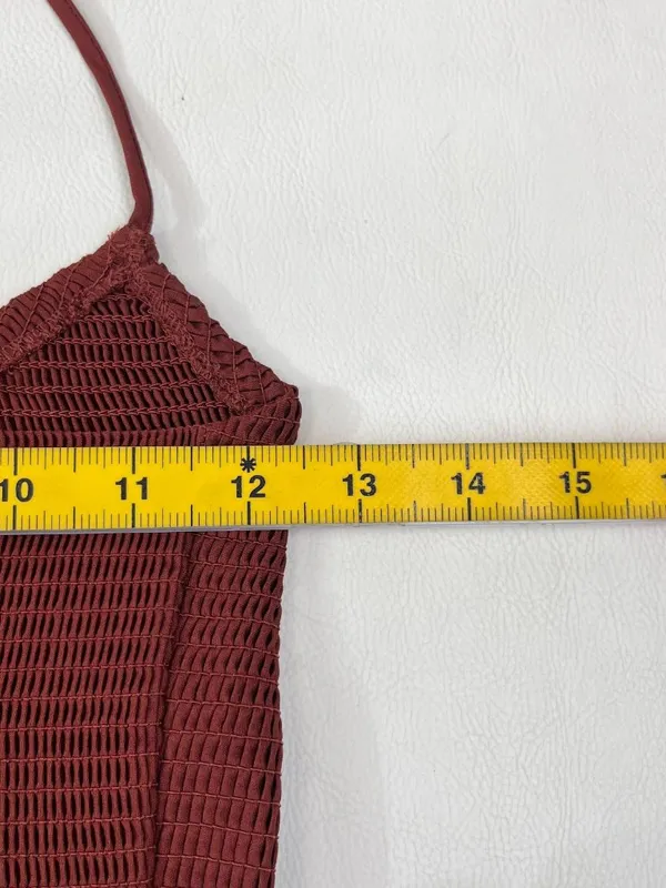 NWOT Farm Rio Cotton Burgundy Sleeveless Midi Dress Size XS - Image 12