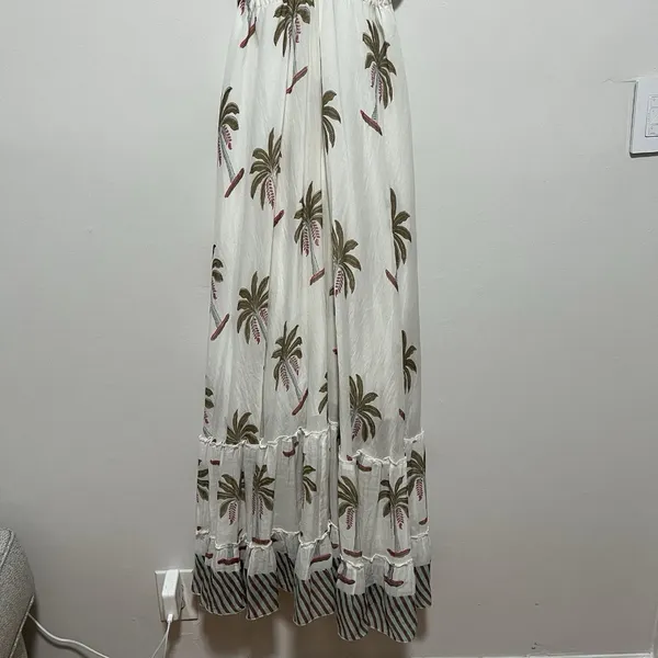 Roller Rabbit Morjim‎ Palm Venezia Maxi Tassel Cream Dress Size Medium - Image 5