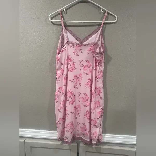Wild Fable Floral Pink Lace Trim Slip Dress - Image 2