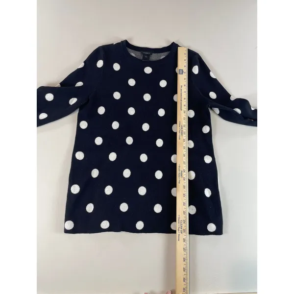 Ann Taylor Factory Sweater Size M Black White Polka Dot Faux Ruffle Shirt Tail - Image 5