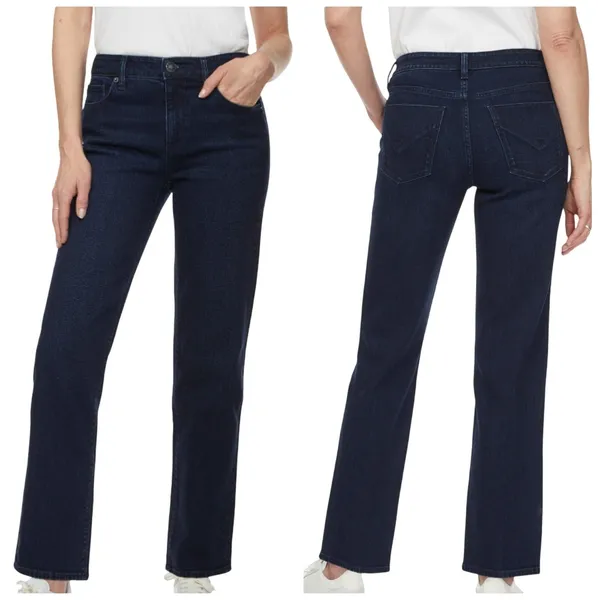 Hudson Straight Leg Jeans Sz 10 Dark Wash Stretch Denim Mid Rise Comfort NEW! - Image 2