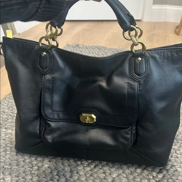 Coach Campbell Black Leather Satchel Bag G1320- F24845 - Image 2