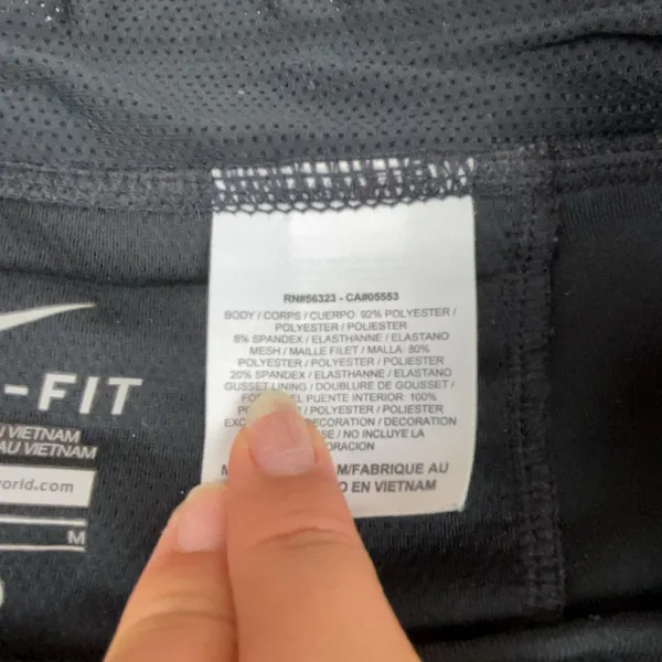 Nike Dri-FIT Leggings Womens M Black Capri Reflective Running Gym Pants Athletic - Image 3