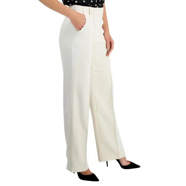 Anne Klein Womens Mid Rise Pintucked Wide-Leg Pants 10895881 Anne White 16 - Image 9