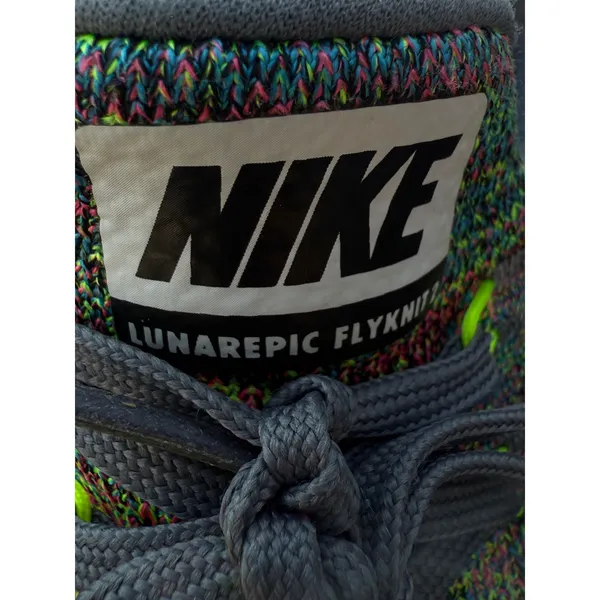Nike‎ Womens Lunrepic Low Flyknit 2 Gray Running Shoes Size 8 - Image 6