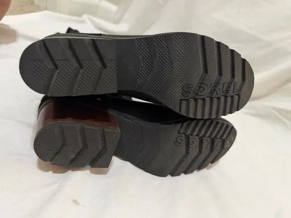 SOREL Cate Tall Boots Black Waterproof Leather & Suede Block Heel Size 7.5 - Image 7