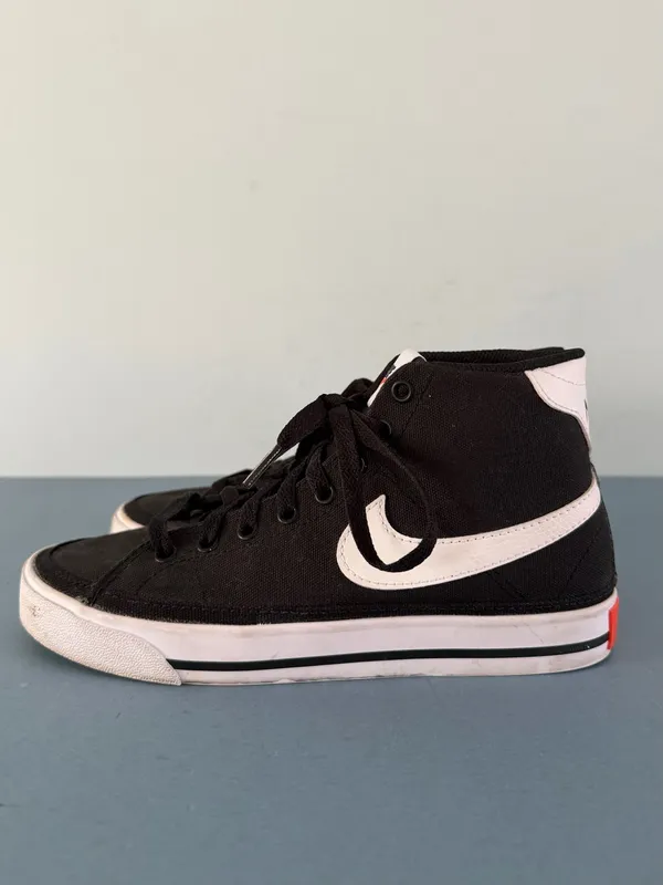 Nike Court Legacy Mid Canvas Black White Sneakers - Image 4