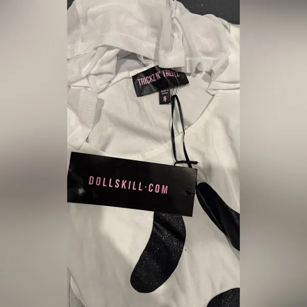 Dolls Kill White Top with Black Accents - Image 2