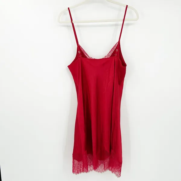 Victorias Secret VS Coquette Y2K Lace Trim Satin Babydoll Cami Slip Dress Size L - Image 7