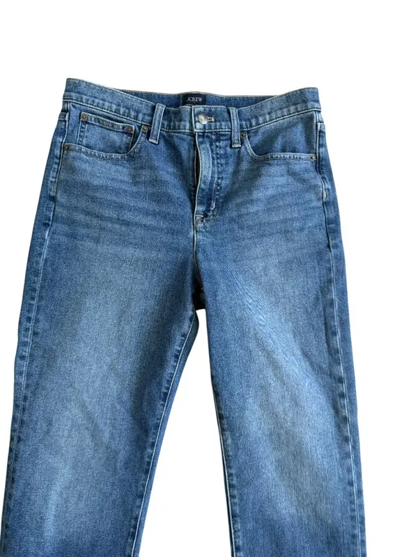 J CREW Medium Wash Essential Straight Denim Jeans Size 28 - Image 3