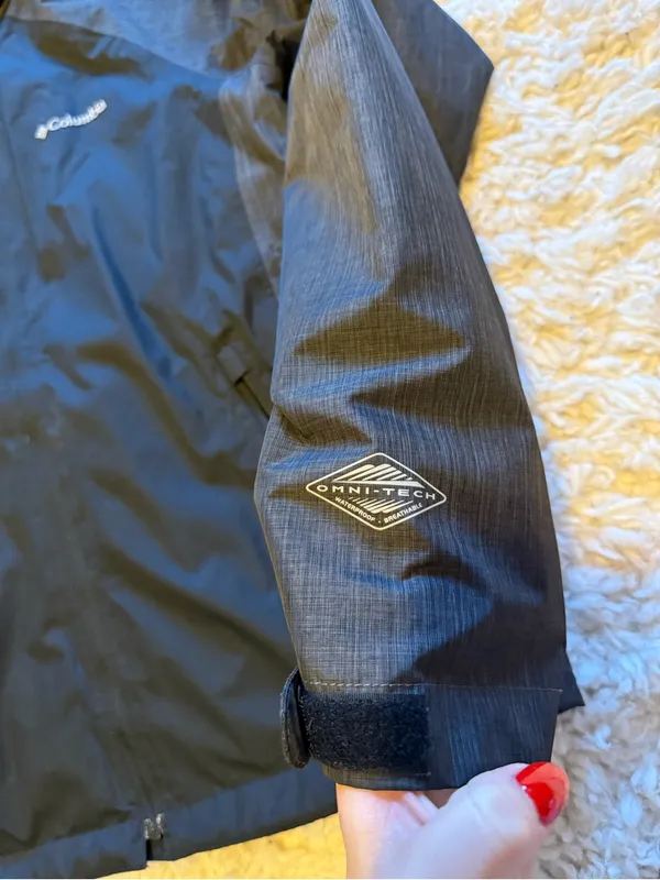 Columbia Women's Black Hooded Rain Jacket - Image 3